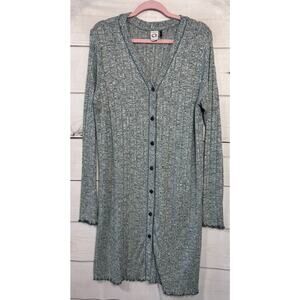 Akemi + Kin Long Sleeve Sweater Dress Size LG Buttons Super Soft Cozy